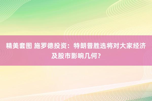精美套图 施罗德投资：特朗普胜选将对大家经济及股市影响几何？