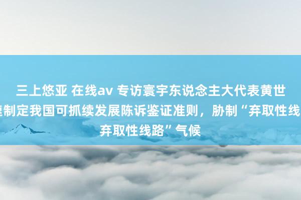 三上悠亚 在线av 专访寰宇东说念主大代表黄世忠：加速制定我国可抓续发展陈诉鉴证准则，胁制“弃取性线路”气候